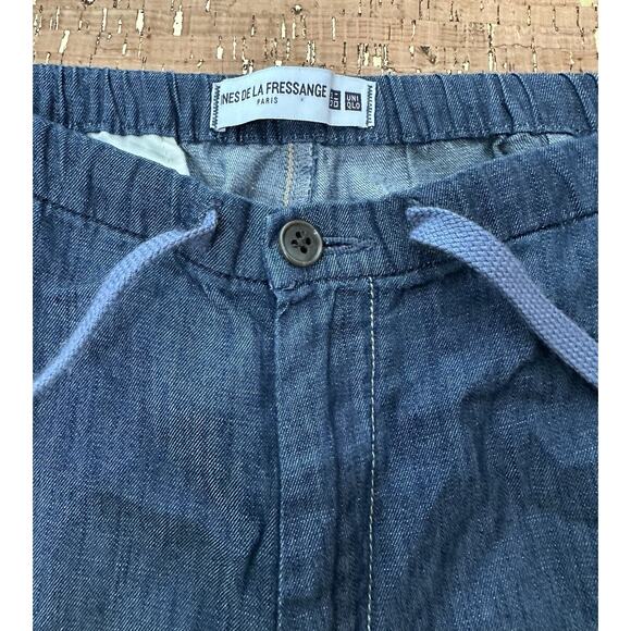 INES DE LA FRESSANGE X UNIQLO PARIS Blue STRAIGHT LEG PANTS Size M - Picture 3 of 9